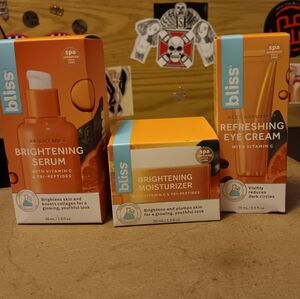 Bliss Skin Care Brightening serum, moisturizer, and eye cream NIP